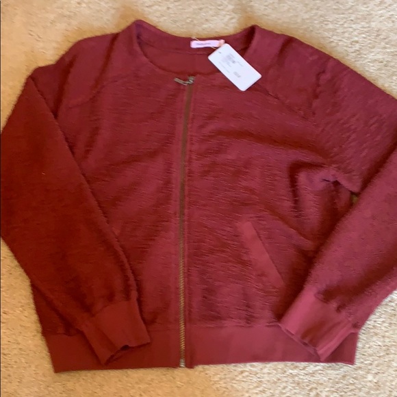 Evereve Jackets & Blazers - Red haute Terry Bomber Jacket